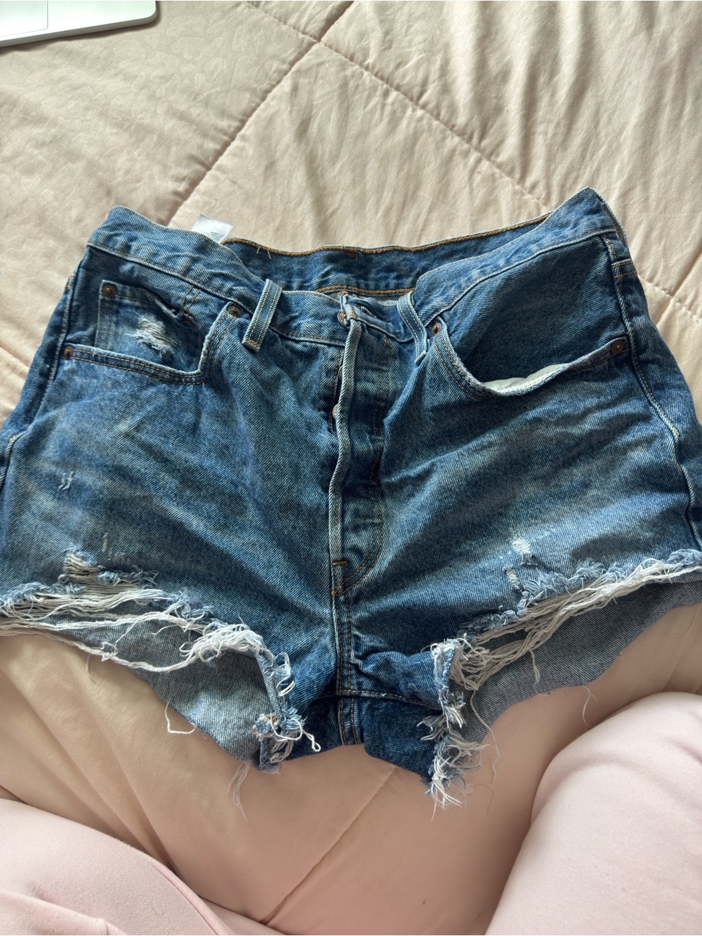 Levi's Women’s Distressed Denim Shorts - Blue